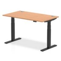 dynamic Air Sit Stand Desk Rectangular Oak T-Foot 1,400 (W) x 800 (D) x 665 (H) mm MFC (Melamine Faced Chipboard)