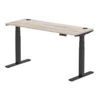 dynamic Air Sit Stand Desk Rectangular Grey Oak T-Foot 2 Drawers 1,600 (W) x 600 (D) x 665 (H) mm MFC (Melamine Faced Chipboard)