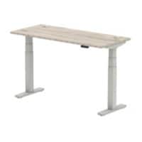 dynamic Air Sit Stand Desk Rectangular Grey Oak T-Foot 1,400 (W) x 600 (D) x 665 (H) mm MFC (Melamine Faced Chipboard)