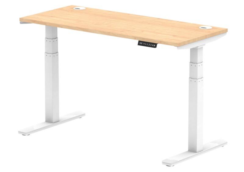 dynamic Air Sit Stand Desk Rectangular Maple T-Foot 1,400 (W) x 600 (D) x 665 (H) mm MFC (Melamine Faced Chipboard)