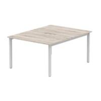 dynamic Evolve Plus Back to Back Desk Rectangular Grey Oak H-Frame 1,200 (W) x 1,600 (D) x 750 (H) mm MFC (Melamine Faced Chipboard)