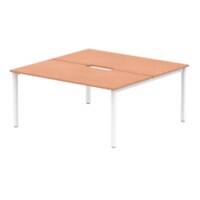 dynamic Evolve Plus Back to Back Desk Rectangular Beech H-Frame 1,600 (W) x 1,600 (D) x 750 (H) mm MFC (Melamine Faced Chipboard)