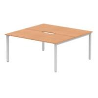 dynamic Evolve Plus Back to Back Desk Rectangular Oak H-Frame 1,600 (W) x 1,600 (D) x 750 (H) mm MFC (Melamine Faced Chipboard)