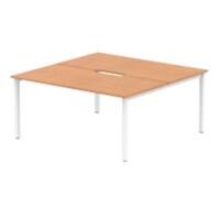 dynamic Evolve Plus Back to Back Desk Rectangular Oak H-Frame 1,600 (W) x 1,600 (D) x 750 (H) mm MFC (Melamine Faced Chipboard)