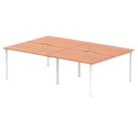 dynamic Evolve Plus Back to Back Desk Rectangular Beech H-Frame 2,400 (W) x 1,600 (D) x 750 (H) mm MFC (Melamine Faced Chipboard)