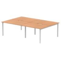 dynamic Evolve Plus Back to Back Desk Rectangular Oak H-Frame 2,400 (W) x 1,600 (D) x 750 (H) mm MFC (Melamine Faced Chipboard)