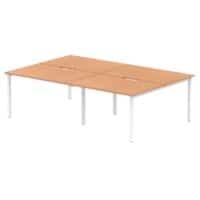 dynamic Evolve Plus Back to Back Desk Rectangular Oak H-Frame 2,400 (W) x 1,600 (D) x 750 (H) mm MFC (Melamine Faced Chipboard)