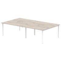 dynamic Evolve Plus Back to Back Desk Rectangular Grey Oak H-Frame 2,800 (W) x 1,600 (D) x 750 (H) mm MFC (Melamine Faced Chipboard)