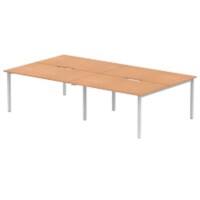 dynamic Evolve Plus Back to Back Desk Rectangular Oak H-Frame 2,800 (W) x 1,600 (D) x 750 (H) mm MFC (Melamine Faced Chipboard)