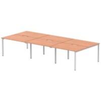 dynamic Evolve Plus Back to Back Desk Rectangular Beech H-Frame 3,600 (W) x 1,600 (D) x 750 (H) mm MFC (Melamine Faced Chipboard)