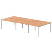 dynamic Evolve Plus Back to Back Desk Rectangular Oak H-Frame 3,600 (W) x 1,600 (D) x 750 (H) mm MFC (Melamine Faced Chipboard)