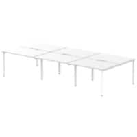 dynamic Evolve Plus Back to Back Desk Rectangular White H-Frame 3,600 (W) x 1,600 (D) x 750 (H) mm MFC (Melamine Faced Chipboard)