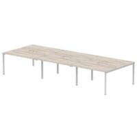 dynamic Evolve Plus Back to Back Desk Rectangular Grey Oak H-Frame 4,200 (W) x 1,600 (D) x 750 (H) mm MFC (Melamine Faced Chipboard)