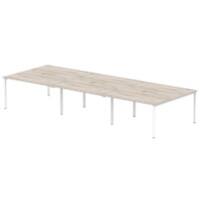 dynamic Evolve Plus Back to Back Desk Rectangular Grey Oak H-Frame 4,200 (W) x 1,600 (D) x 750 (H) mm MFC (Melamine Faced Chipboard)