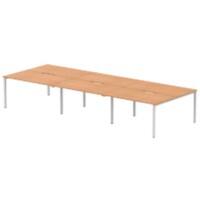 dynamic Evolve Plus Back to Back Desk Rectangular Oak H-Frame 4,200 (W) x 1,600 (D) x 750 (H) mm MFC (Melamine Faced Chipboard)