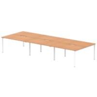 dynamic Evolve Plus Back to Back Desk Rectangular Oak H-Frame 4,200 (W) x 1,600 (D) x 750 (H) mm MFC (Melamine Faced Chipboard)