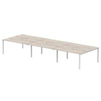 dynamic Evolve Plus Back to Back Desk Rectangular Grey Oak H-Frame 4,800 (W) x 1,600 (D) x 750 (H) mm MFC (Melamine Faced Chipboard)