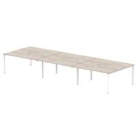 dynamic Evolve Plus Back to Back Desk Rectangular Grey Oak H-Frame 4,800 (W) x 1,600 (D) x 750 (H) mm MFC (Melamine Faced Chipboard)