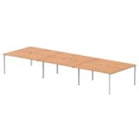 dynamic Evolve Plus Back to Back Desk Rectangular Oak H-Frame 4,800 (W) x 1,600 (D) x 750 (H) mm MFC (Melamine Faced Chipboard)