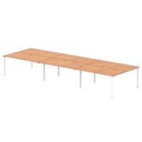 dynamic Evolve Plus Back to Back Desk Rectangular Oak H-Frame 4,800 (W) x 1,600 (D) x 750 (H) mm MFC (Melamine Faced Chipboard)