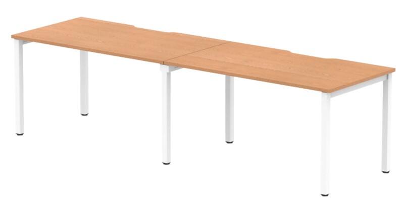 dynamic Evolve Plus Bench Desk Rectangular Oak H-Frame 2,800 (W) x 800 (D) x 750 (H) mm MFC (Melamine Faced Chipboard)