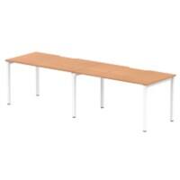 dynamic Evolve Plus Bench Desk Rectangular Oak H-Frame 2,800 (W) x 800 (D) x 750 (H) mm MFC (Melamine Faced Chipboard)