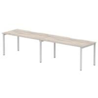 dynamic Evolve Plus Bench Desk Rectangular Grey Oak H-Frame 3,200 (W) x 800 (D) x 750 (H) mm MFC (Melamine Faced Chipboard)