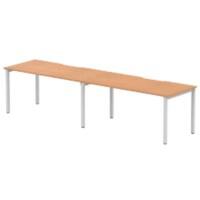 dynamic Evolve Plus Bench Desk Rectangular Oak H-Frame 3,200 (W) x 800 (D) x 750 (H) mm MFC (Melamine Faced Chipboard)