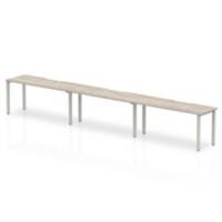 dynamic Evolve Plus Bench Desk Rectangular Grey Oak H-Frame 4,800 (W) x 800 (D) x 750 (H) mm MFC (Melamine Faced Chipboard)