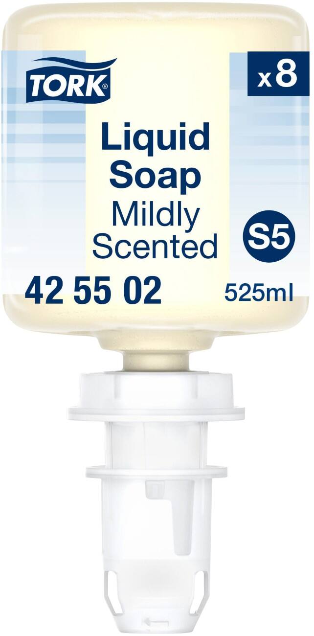 Tork S5 Hand Soap Refill Liquid S5 Light Yellow 425502 Pack of 8 Pieces of 525 ml