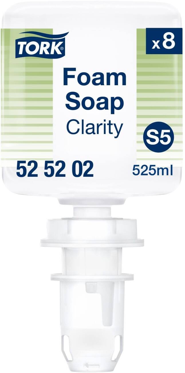 Tork S5 Hand Soap Refill Foam S5 Transparent 525202 Pack of 8 Pieces of 525 ml
