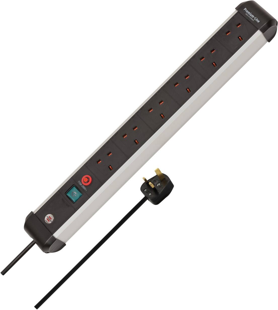brennenstuhl Premium-Alu-Line Extension Lead 6 Plug sockets 3 m
