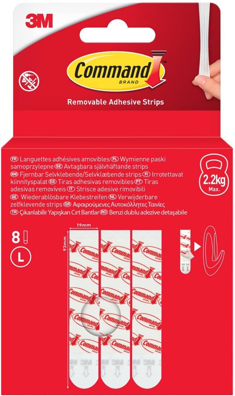 Command Adhesive Strips White Pack of 8