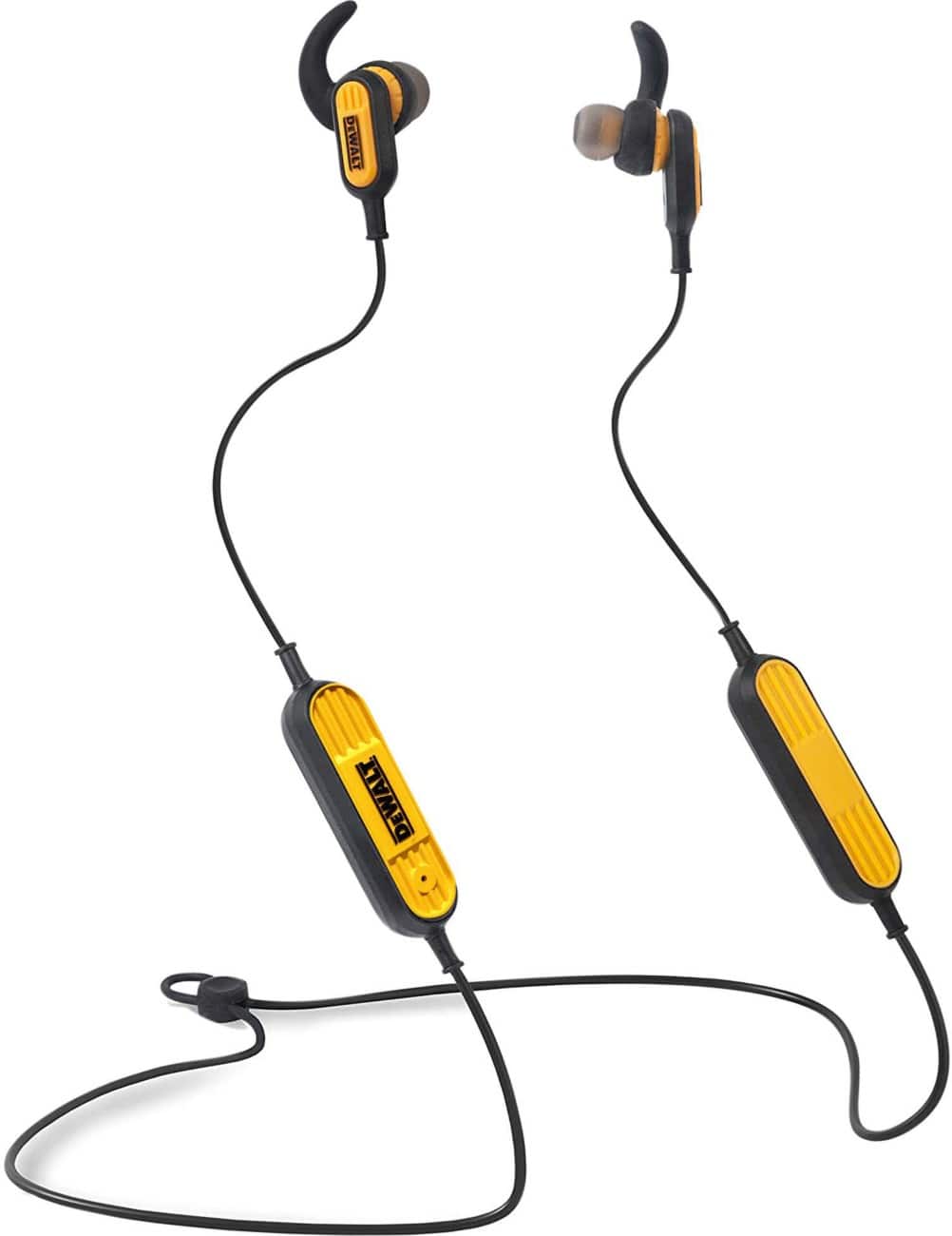 DeWALT 190 9935 DWG Wireless Earphones with Bluetooth Stereo Black, Yellow