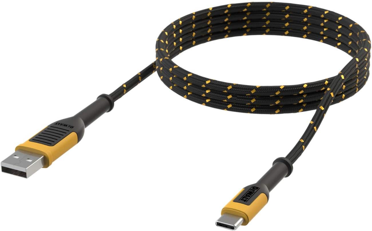 DeWALT Charging Cable USB A Male USB-C Male 3 m Black, Yellow
