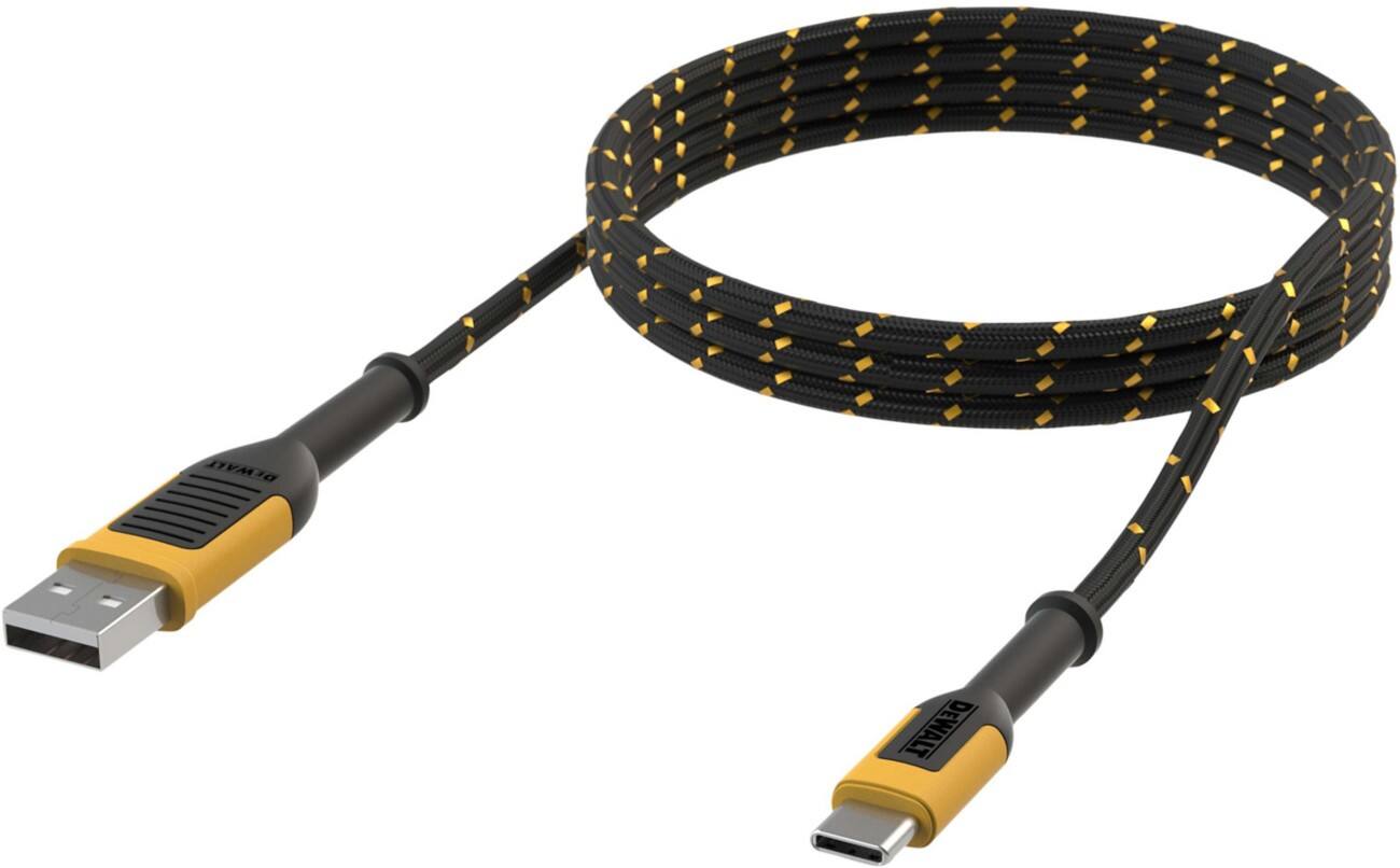 DeWALT Charging Cable USB A Male USB-C Male 1.8 m Black, Yellow