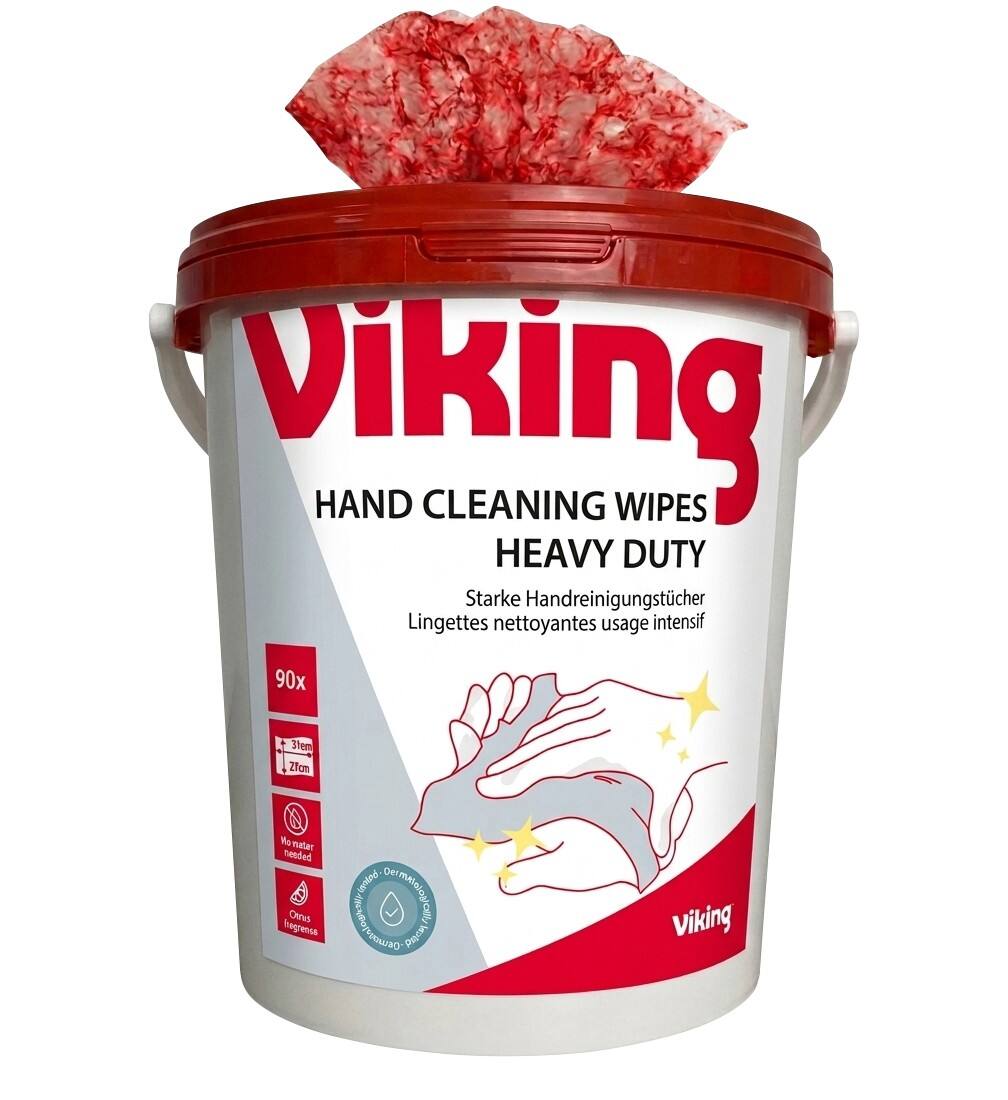 Viking Heavy Duty Hand and Surface Wipes Red Pack of 90