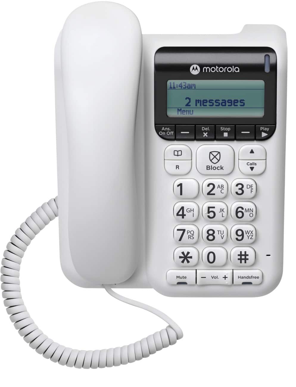 Motorola Corded Telephone With Answering Machine CT610 White
