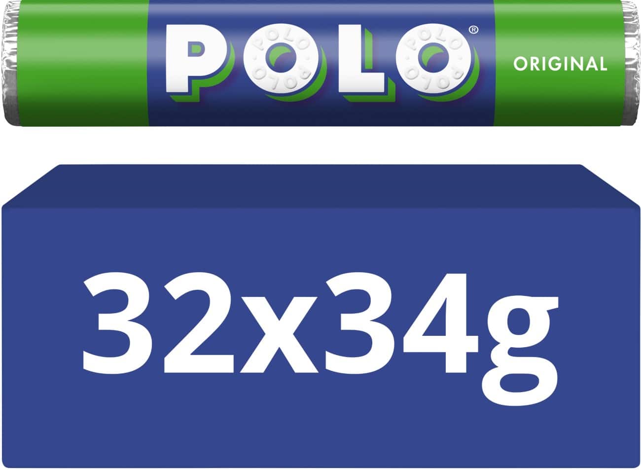Polo Sweets Original Mint Tube 34g Pack of 32