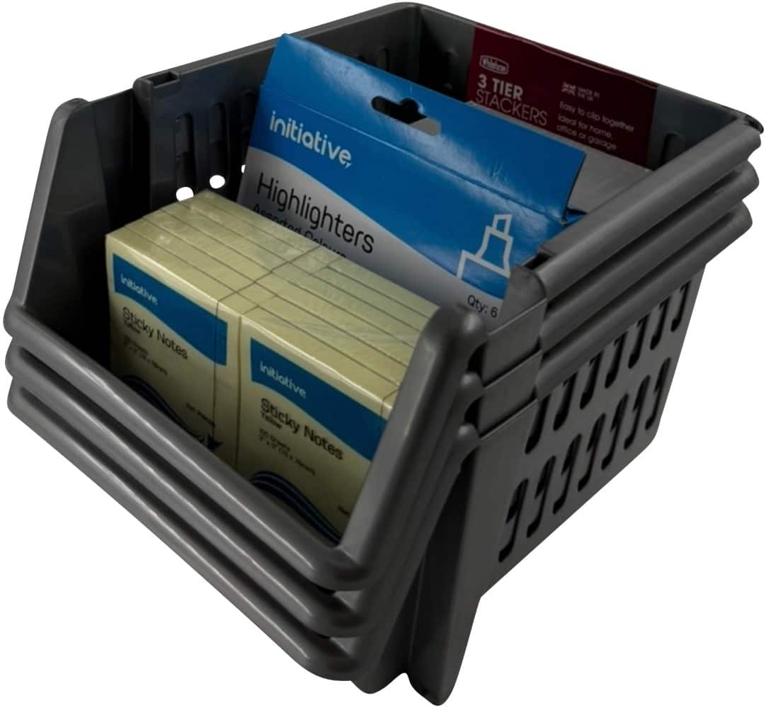 Whitefurze Polypropylene Basket Silver 2.3 x 2.1 x 1.3 cm Pack of 3