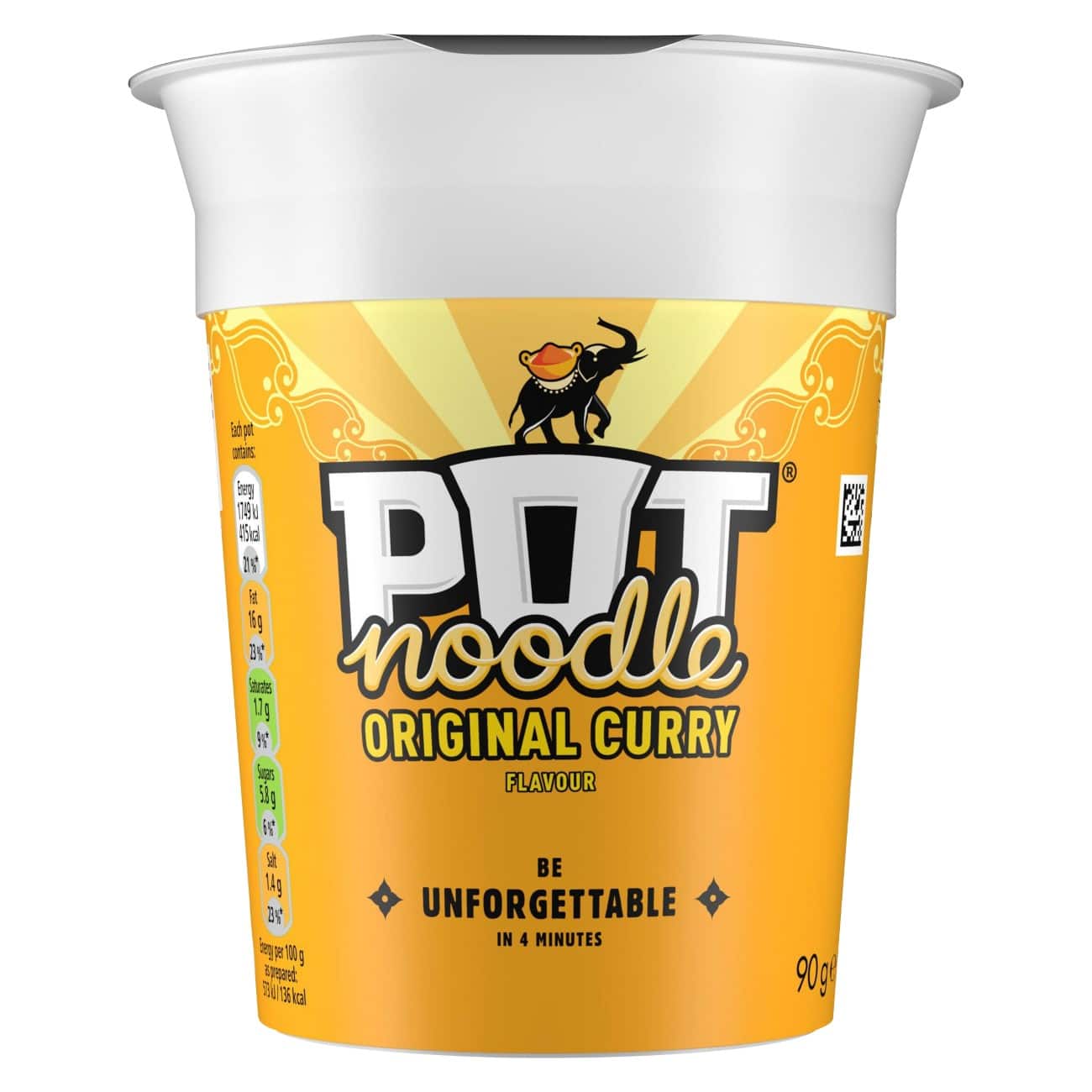 POT NOODLE Original Curry Instant Noodles Pack of 12 of 90 g