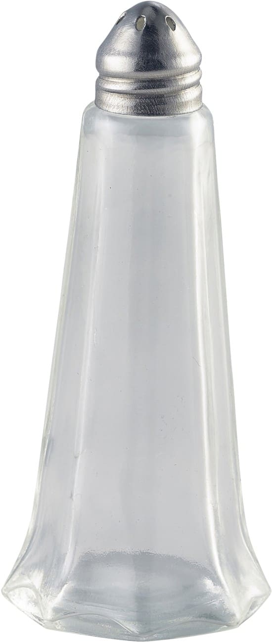 Genware Lighthouse Pepper Shaker Glass 3.8 cl Dishwasher Safe Silver Pack of 12