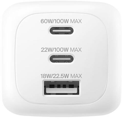 Belkin 100W Mobile Device Charger with 2x USB Type-C 1x USB-A WCH016hqWH