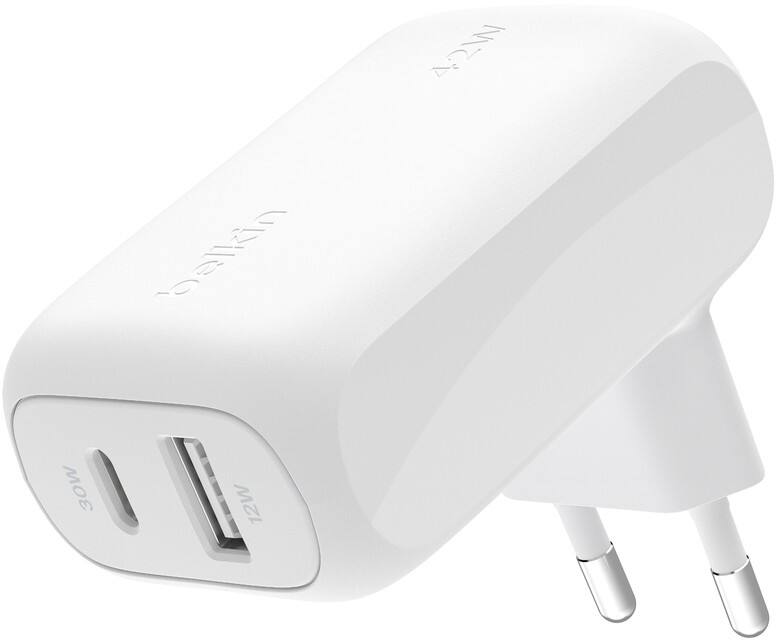 Belkin 42W Mobile Device Charger with 1x USB Type-C 1x USB-A WCB009vfWH