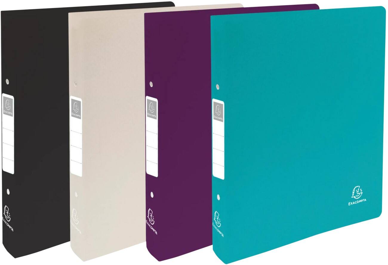 Exacompta Titane 30 mm Ring Binder PP (Polypropylene) A4 Maxi 2 Rings Assorted Pack of 4