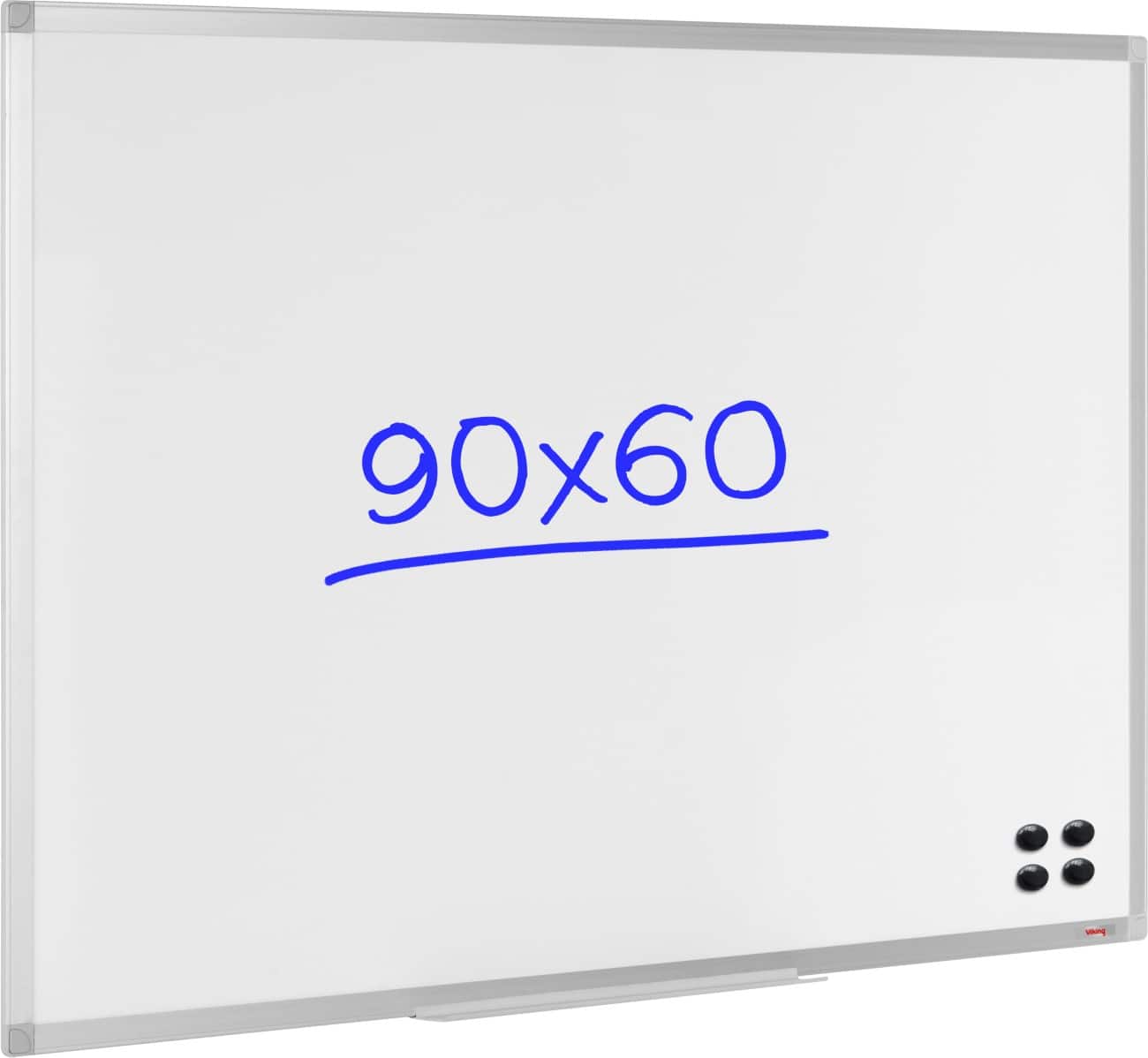 Viking Whiteboard Wall Mounted Magnetic Lacquered Steel Single Sided 90 (W) x 60 (H) cm