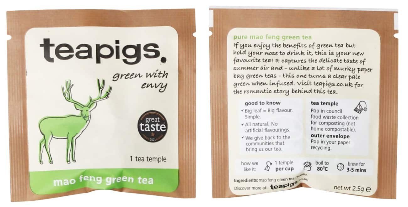 teapigs Mao Feng Green Tea Bags Pack of 50