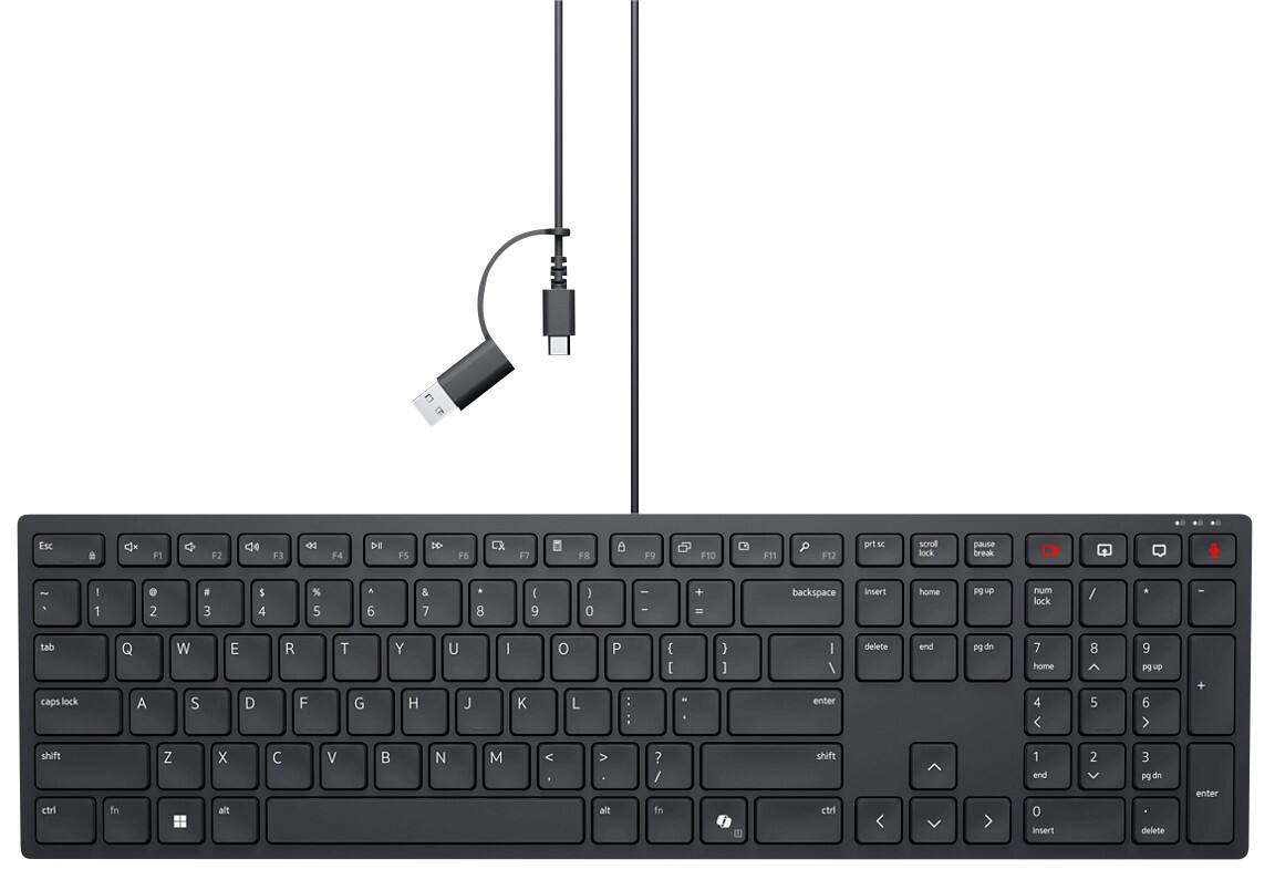 DELL Pro Wired Collaboration KB525C Keyboard with Programmable Conferencing Keys