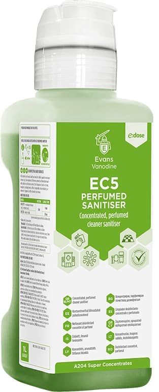 Evans Vanodine EC5 Concentrated Perfumed Sanitiser Liquid