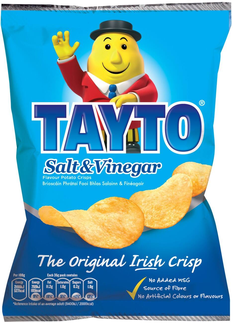 TAYTO Salt and Vinegar Crisps Pack of 48 of 35 g